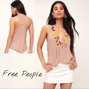 Free People Embroidered Tank